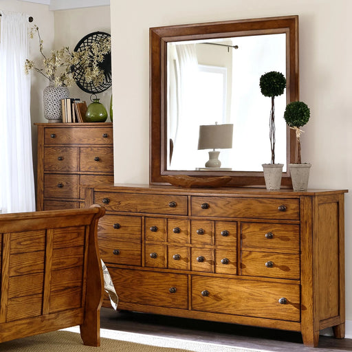 Grandpas Cabin King California Sleigh Bed, Dresser & Mirror, Chest image