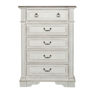 Abbey Park King California Panel Bed, Dresser & Mirror, Chest image