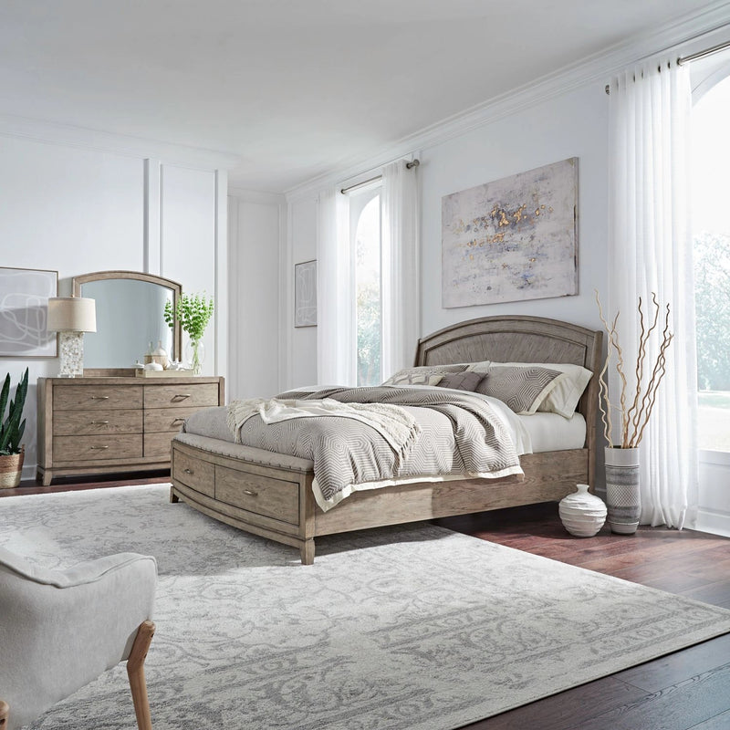 Avalon King Panel Storage Bed, Dresser & Mirror image
