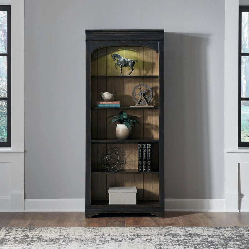 Meritage 2pc Bunching Bookcase in Aged Charcoal w/ Rub Thru/Caramel image