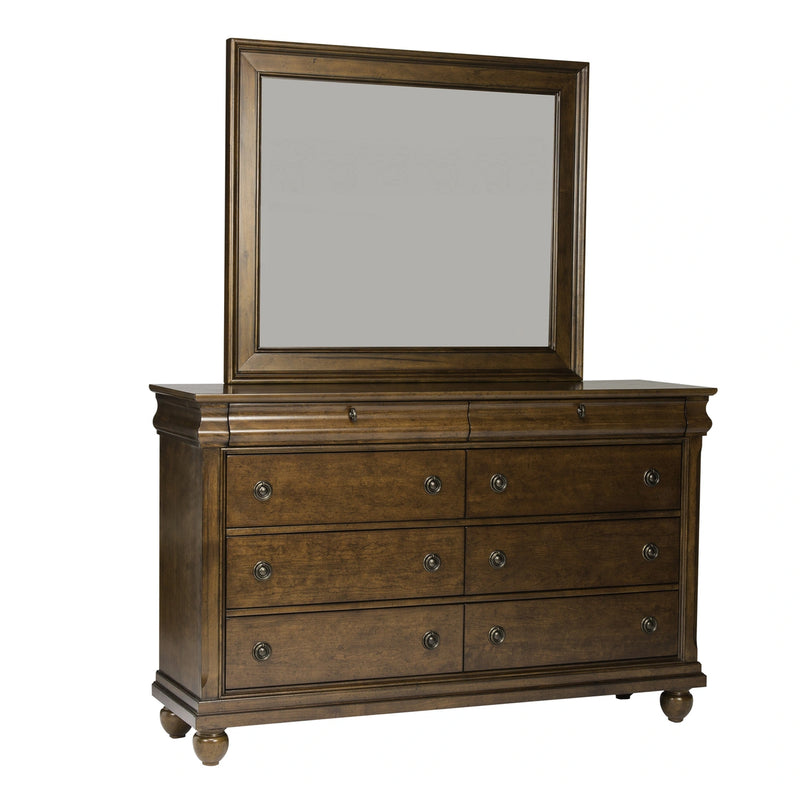 Rustic Traditions King California Sleigh Bed, Dresser & Mirror, Chest image