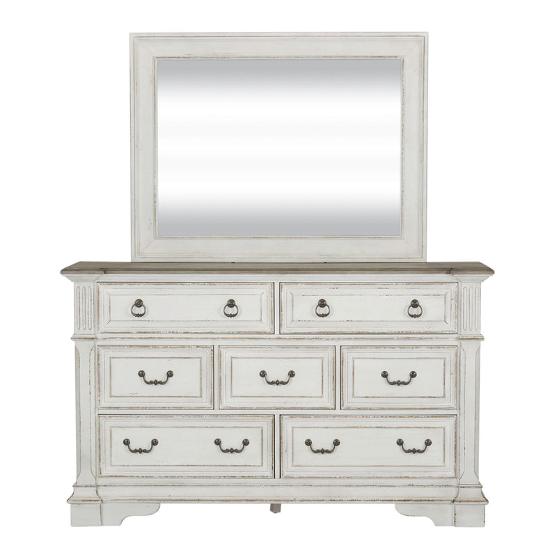 Abbey Park King California Panel Bed, Dresser & Mirror, Chest image
