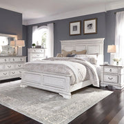 Abbey Park King Panel Bed, Dresser & Mirror, Chest, Night Stand image