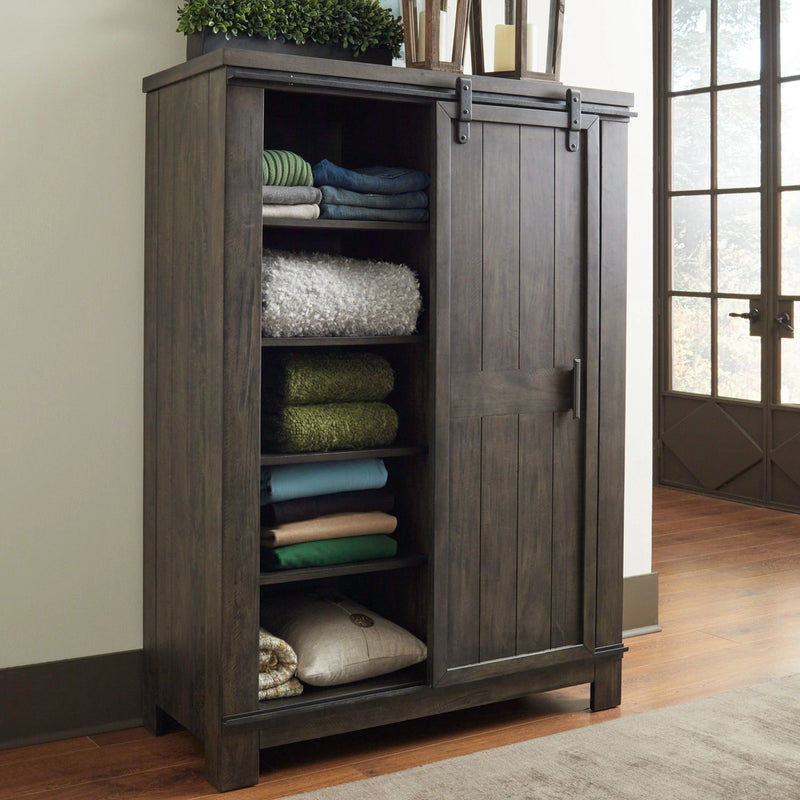 Thornwood Hills Sliding Door Chest in Rock Beaten Gray image